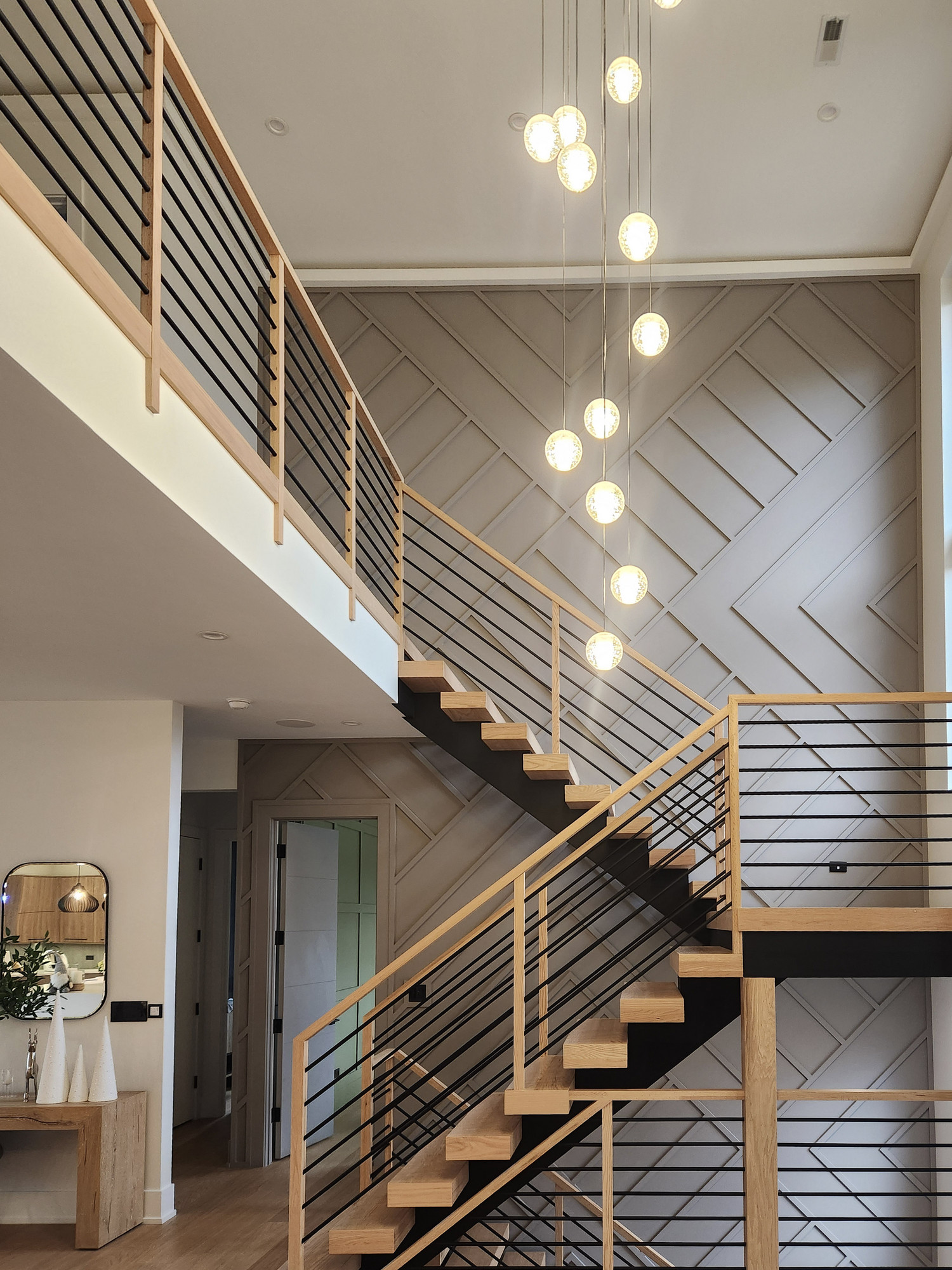 3 Stories High Geometric Patterns on Stair Case